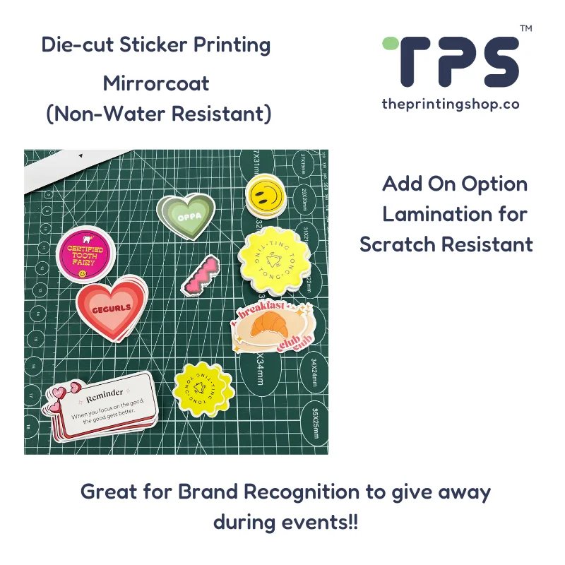 sample of die cut stickers for events, wedding gifts, wedding doorgifts and more by the printingshop.co