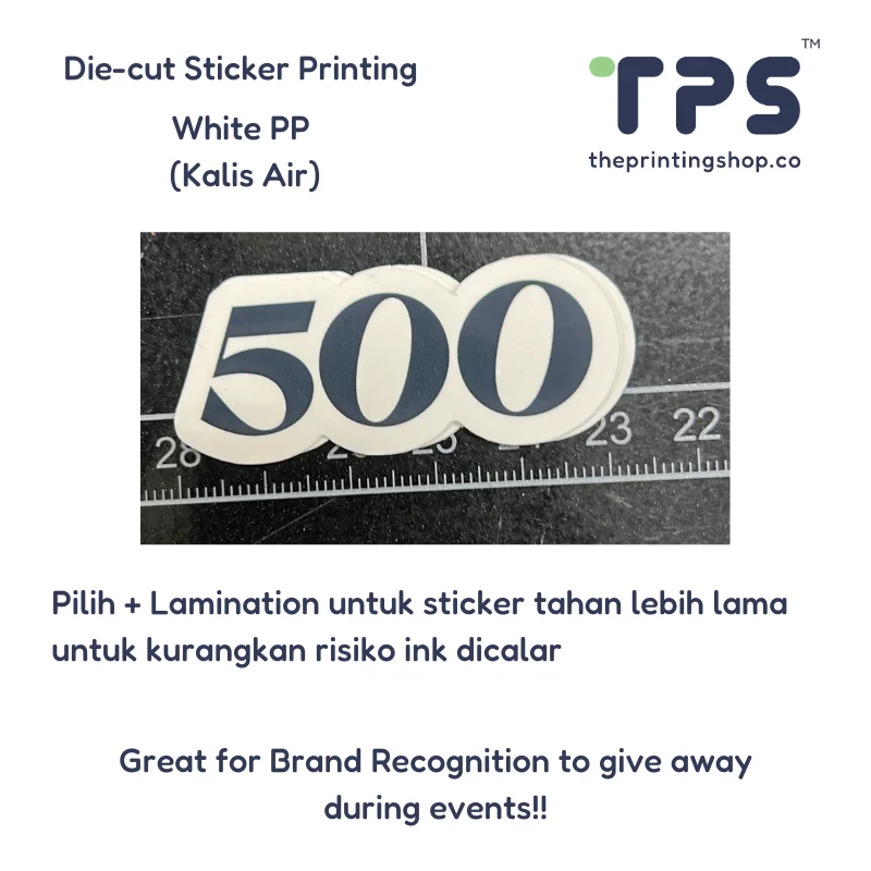 Sample of die cut stickers supplied in pieces form by the printing shop near me