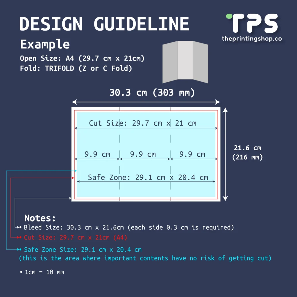 Design guideline for trifold brochure printing Design guideline for trifold brochure printing example by The Printing Shop (TPS) Subang Jaya Selangor